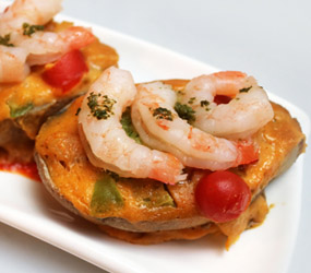 Shrimp stuffed potato